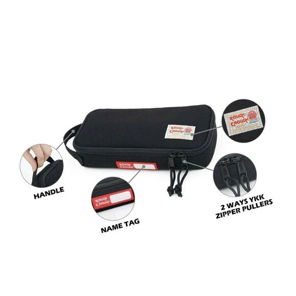 Rough Enough Small Tool Bag Pouch Zipper Big Pencil Case Set of Two Olive Green - Picture 12 of 16